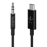 thumbnail of Belkin RockStar™ Cable de audio de 3,5 mm con conector USB-C™ Cable de audio USB C negro.