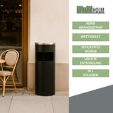 thumbnail of Abfalleimer mit Aschenbecher 30 L Schwarz Metall pulverbeschichtet Mülleimer Aschenbecher 2 in 1