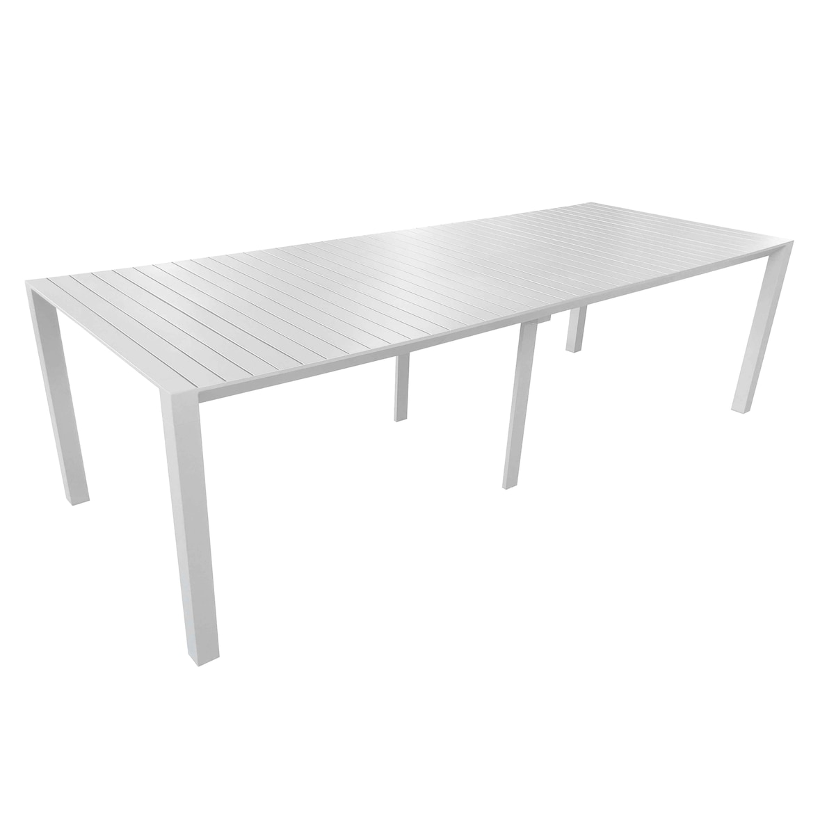 Mesa de jardín extensible 52/260 cm en aluminio blanco
