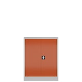 thumbnail of Metallschrank abschließbar Flügeltürenschrank Aktenschrank 100x80x38cm grau/rot X-530314