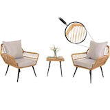 thumbnail of Conjunto em poli-rattan HWC-N34, conjunto de varanda conjunto de jardim grupo de assentos cadeira mesa lateral ~ cinzento claro