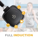 thumbnail of Briebe GP1159 Grillpfanne Induktion Antihaft-Titan Steakpfanne 28x28cm Gussaluminium ohne PFOA, Schwarz