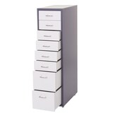 thumbnail of Rollcontainer Housten | HxBxT 110x28x41cm | 8 Schubladen | Dunkelgrau Weiß | Schubladenschrank Stahlschrank