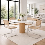 thumbnail of Chaise rétro avec pieds en métal et Cannage Naturel