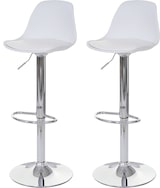 thumbnail of Décoshop26 - 2x Barhocker drehbare Tresenhocker aus weißem Kunststoff Gestell und verchromter Stahl 04_0000122