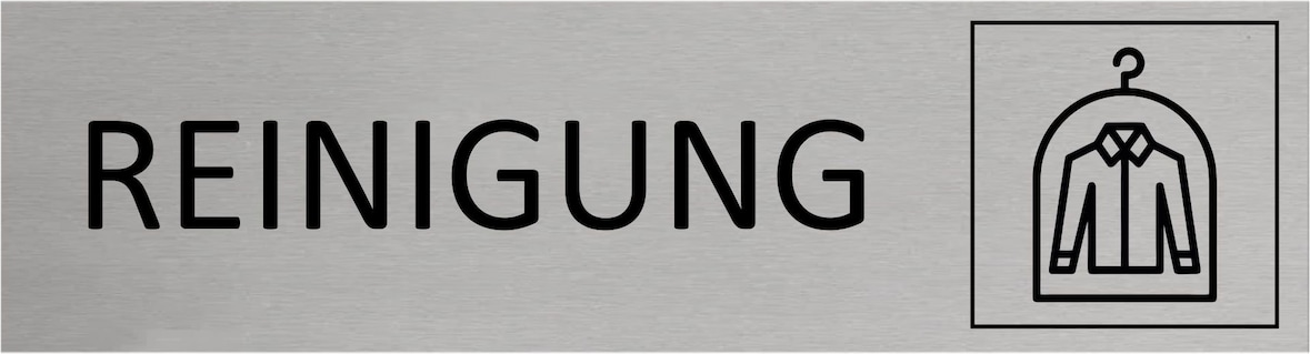 CombiCraft Aluminium Türschild Reinigung 165x45mm mit 3M-Tape