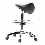thumbnail of Hocker / Drehhocker / Arbeitsstuhl / Sattel TOP WORK 13 Hartschaum schwarz Chrom hjh OFFICE