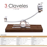 thumbnail of 3 Claveles - Soporte Jamonero Basculante en Madera y Cabezal Giratorio en Acero con Cubre Jamón