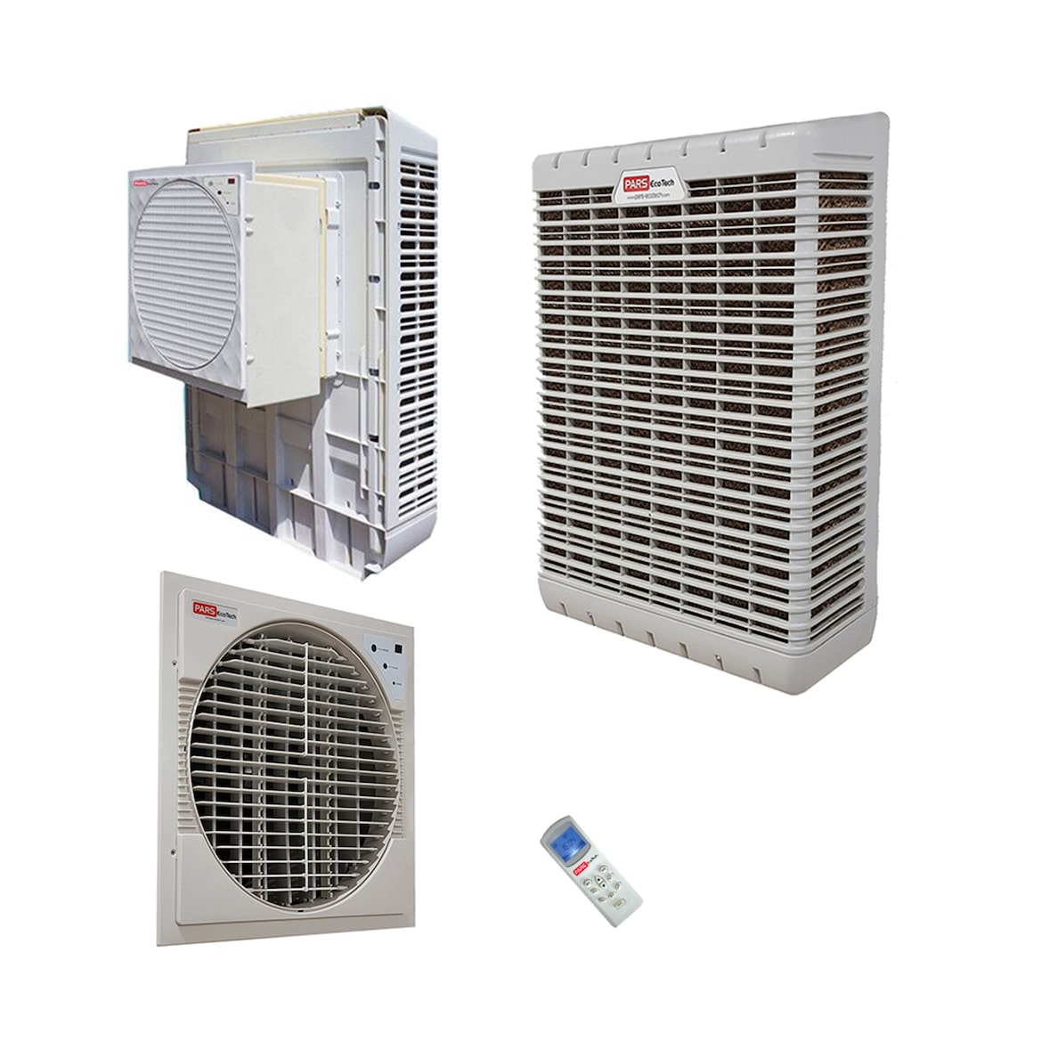 PARS ECOTECH Climatizador evaporativo de pared PARS ECO wall-6000, 6.000m3 de caudal, para áreas de hasta 80m2, 220W, depósito de 10L