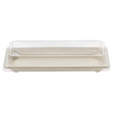 thumbnail of 50x Sushi Tray aus Zuckerrohr mit klarem PET-Deckel 22,1 x 9,2 x 2,2 cm