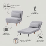 thumbnail of Pouf Letto Singolo Convertibile Pieghevole Ospiti 77x90x81cm / 190x77x42cm - Grigio Chiaro