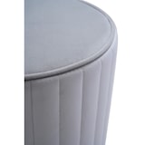 thumbnail of Pouf in velluto trapuntato e base cromata, ⌀36 cm, per arredamento interno/camera da letto/soggiorno/ingresso - Ruby - Grigio chiaro/Argento