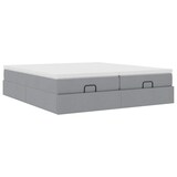 thumbnail of vidaXL Ottoman-Bett mit Matratzen Hellgrau 200x200 cm Stoff