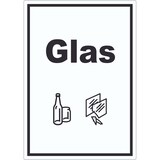 thumbnail of Glas Mülltrennung Aufkleber Text Symbol Scheibe Flasche A9 (37x52mm)