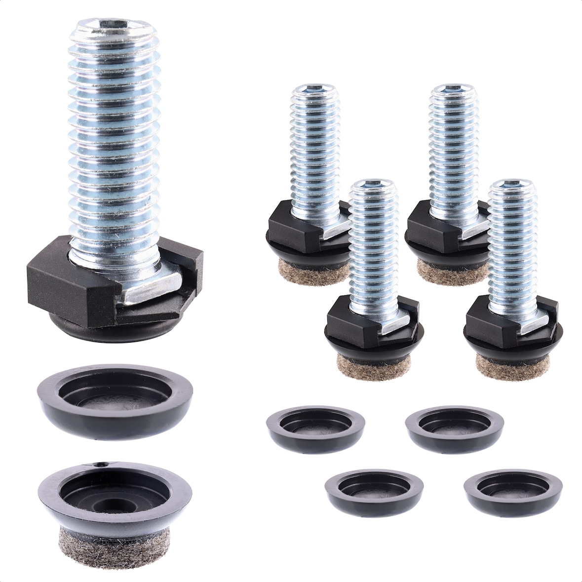 WAGNER Verstellfuß/Nivellierfuß 4tlg. Set - Ø 20 x M10 x 25 mm, QuickClick System Gleiteinsatz 20 mm Wollfilz - 15428499