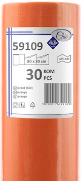 thumbnail of 30 Mitteldecken á 80cm x 80cm orange Vlies Airlaid perforiert