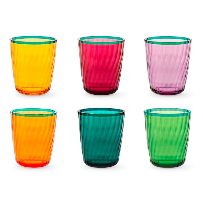 Set 6 Bicchieri in acrilico colorati cl 43