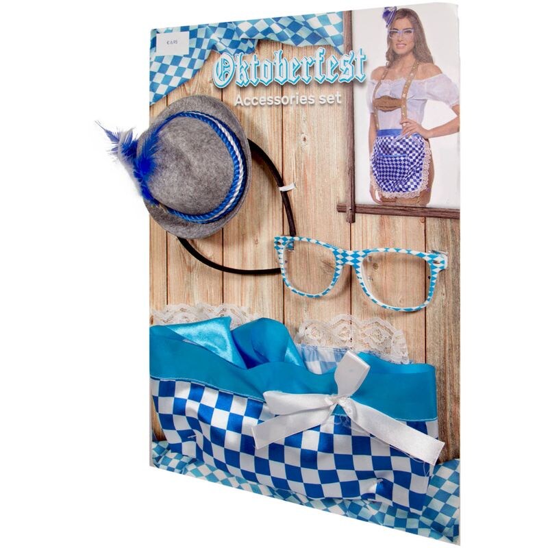 Oktoberfest Bierfest Accessoires-Set für Damen Brille, Schürze, Hut