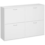 thumbnail of HOMCOM mueble zapatero blanco zapatero moderno con 4 cajones abatibles para 16-24 pares de zapatos para pasillo entrada 120x24x81 cm