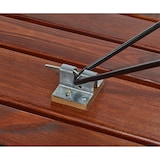 thumbnail of METRO PROFESSIONAL Conjunto de 3 peças de mesa e bancos para exterior, 1 mesa 180 x 70 cm, 2 bancos 180 x 27.5 cm, castanho escuro