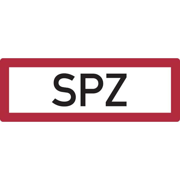 Feuerwehrschild, SPZ (Sprinklerzentrale) - DIN 4066 - 297x105x0.45 mm Aluminium geprägt