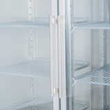 thumbnail of Romux® Kühlschrank mit 2 Türen Glastüren 134 cm mit Umluftkühlung | Gastro Kühlschrank aus Edelstahl mit 1065 L Kapazität - 6 Einlegeböden und 750 W