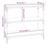 thumbnail of vidaXL Bücherregal Räuchereiche 80x33x70,5 cm Holzwerkstoff und Stahl