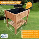 thumbnail of Coemo Hochbeet Holz 120 x 40 x 90 cm mit Ablageboden Frühbeet Pflanztrog Bausatz für Gemüse, Kräuter in Garten, Terrasse und Balkon