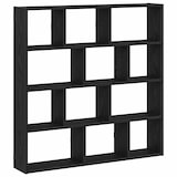 thumbnail of vidaXL Wandschap kubus 12 vakken bewerkt hout zwart