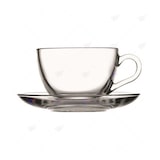 thumbnail of Taza de té básica Pasabahce con platillo Cl 21,5 H 6,3 Ø Cm 9 Paquete de 6