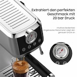 thumbnail of Espressomaschine mit Manometer, halbautomatisch, 20 Bar, Edelstahlgehäuse, 51 mm Filter, 10 mm Milchschaumdüse, Tassenwärmer, Touch-Bedienung