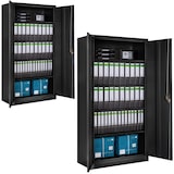 thumbnail of tectake Armarios archivadores con cierre de seguridad y 5 alturas 180x90x40cm  negro - 404480