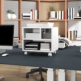 thumbnail of HOMCOM mueble de impresora con ruedas soporte de impresora con compartimentos abiertos para oficina estudio 40x30x36 cm blanco