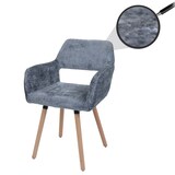 thumbnail of Décoshop26 -Gepolsterter Esszimmerstuhl mit Armlehnen aus dunkelgrauem Chenille-Stoff und Beinen aus Buchenholz 04_0009845