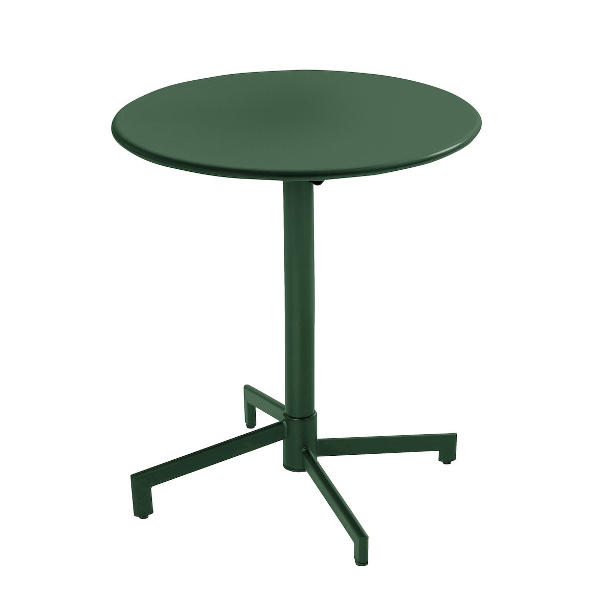 Table de terrasse ronde bistrot avec plateau rabattable vert forêt