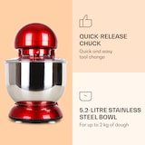 thumbnail of Klarstein Bella Küchenmaschine 1800 W / 2,7 PS 5 Ltr Edelstahl BPA-frei Rot