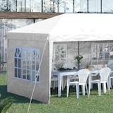 thumbnail of Outsunny carpa plegable 6x3 m con 4 laterales desmontables cenador de jardín con 4 ventanas visibles y bolsa de transporte para patio terraza blanco