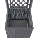 thumbnail of Treliça de poli-rattan HWC-D76, caixa de plantas para trepar, 142x43x43cm ~ antracite