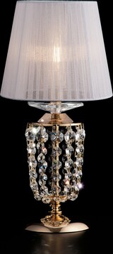 thumbnail of Bonetti Illumina -  Mozart - Tischlampe aus Eisen und goldenem Messing mit 1 Lampenschirm H.40 - Ø20 - BL189-LT-OR