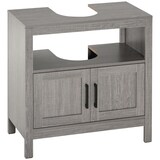 thumbnail of kleankin mueble para debajo del lavabo armario de suelo para baño de madera con 2 puertas y estante abierto estilo moderno 60x30x60 cm gris