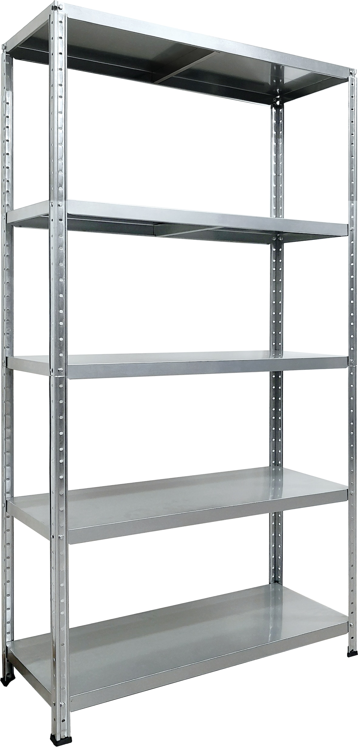 Grima, scaffale in kit zincato, cm.100X40X187h, metallo , 5 piani, montaggio a bullone.