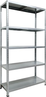 thumbnail of Grima, scaffale in kit zincato, cm.100X40X187h, metallo , 5 piani, montaggio a bullone.