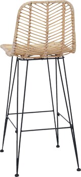 thumbnail of vidaXL Barstuhl 2 pcs Natur 44,5 x 53 x 111 cm Rattan und Eisen