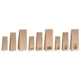 thumbnail of 500x Blockbodenbeutel ohne Sichtfenster - 500g - Größe 10,5 x 6 x 29cm Papiertüten Bodenbeutel Geschenktüte Papierbeutel Tütchen (500g – ohne Fenster)