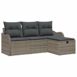 thumbnail of vidaXL Garten-Sofa-Set 4 pcs Grau 176 x 117 x 85 cm Poly Rattan