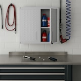 thumbnail of Armario de pared HWC-O52, armario de pared, acero con cerradura 77x77x31cm ~ gris claro