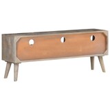 thumbnail of vidaXL TV-Schrank Grau 130x35x51 cm Raues Mango-Massivholz