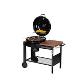 thumbnail of Tarrington House Barbecue a carbonella Calgary, superficie cottura Ø 54 cm, ripiano laterale e inferiore, con ruote, acciaio/legno di eucalipto, nero