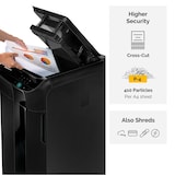 thumbnail of Destructora trituradora Automática Fellowes 550C, +10 usuarios, destruye hasta 550 hojas en partículas de 4x38mm, DIN P-4, papelera 83L/550 hojas