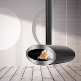 thumbnail of MERU TUBE – Hängender rotierender Biokamin – Schwarz/Edelstahl